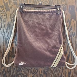 Vintage Nike Velour Drawstring Bag Backpack Pouch